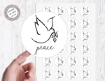 Sticker Aufkleber "Friedenstaube" peace Taube 24 Stück 4cm Etikett von Luettentueddel